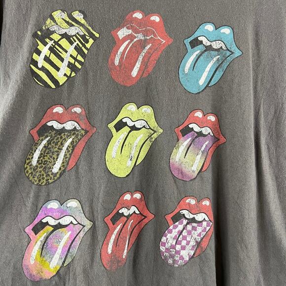 The Rolling Stones T-Shirt XL Gray Womens Short Sleeve Graphic Tee Tongues Out - Picture 3 of 4